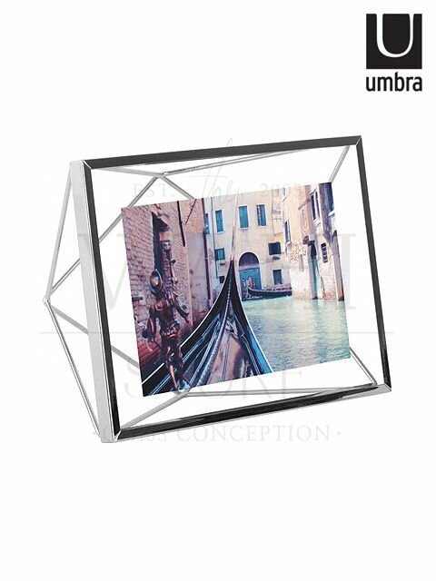 umbra porta retrato 20x15cm prata prisma Porta Retrato Prisma UMBRA 20x15x8cm Cromado