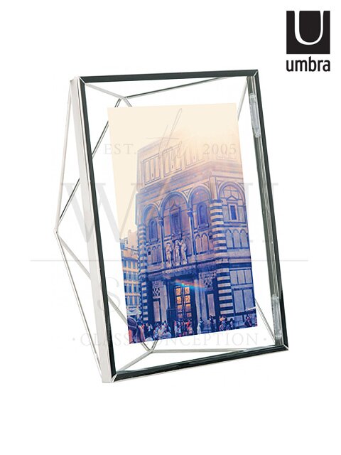 umbra porta retrato 23x18cm prata prisma Porta Retrato Prisma UMBRA 23x18x8cm Cromado