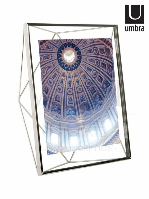 umbra porta retrato 30x25cm prata prisma Porta Retrato Prisma UMBRA 30x25x8cm Cromado