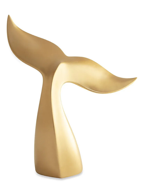 escultura rabo de baleia dourado Escultura Rabo de Baleia 40cm Dourada