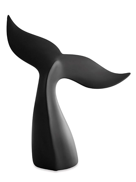 escultura rabo de baleia preto Escultura Rabo de Baleia 40cm Preta