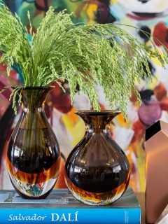 vaso bicolor ambar mini Vaso Murano Bicolor CADORO Ambar 15x9cm