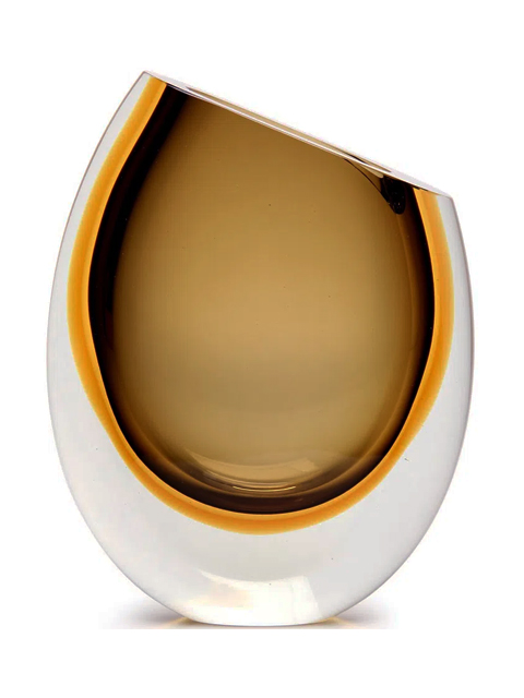 vaso cristal murano cadoro bicolor ambar Vaso Murano Bicolor Oval CADORO Ambar 30x22x8cm